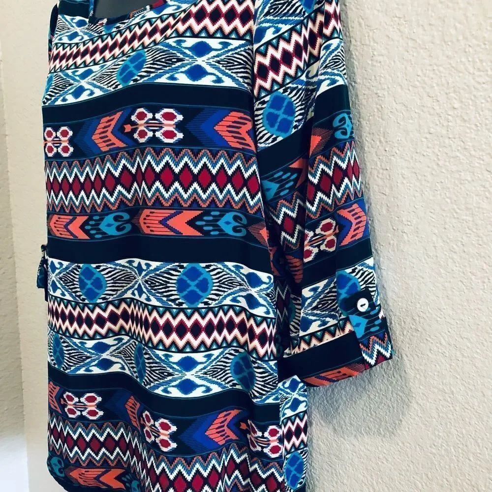Fresh Tart Aztec Pattern Blouse S - Picture 2 of 3